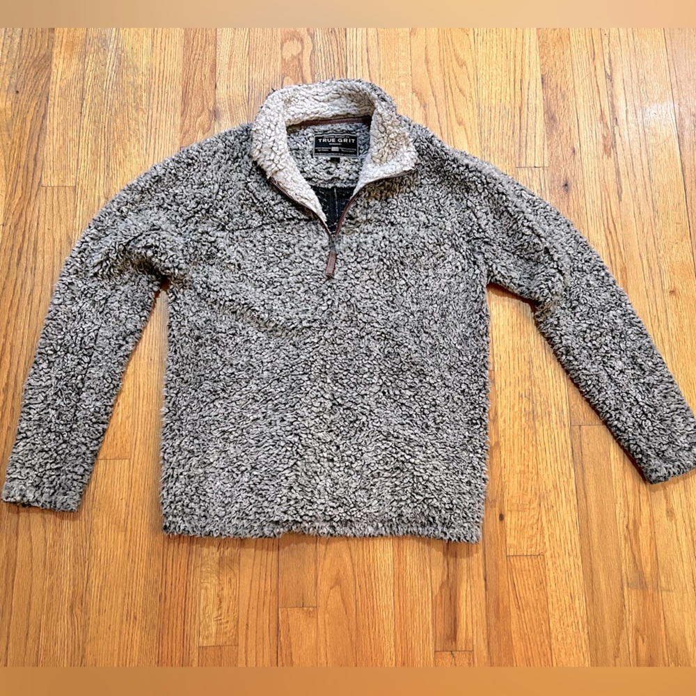 TRUE GRIT FROSTY TIP 1/4 ZIP PULLOVER SWEATER unisex size small